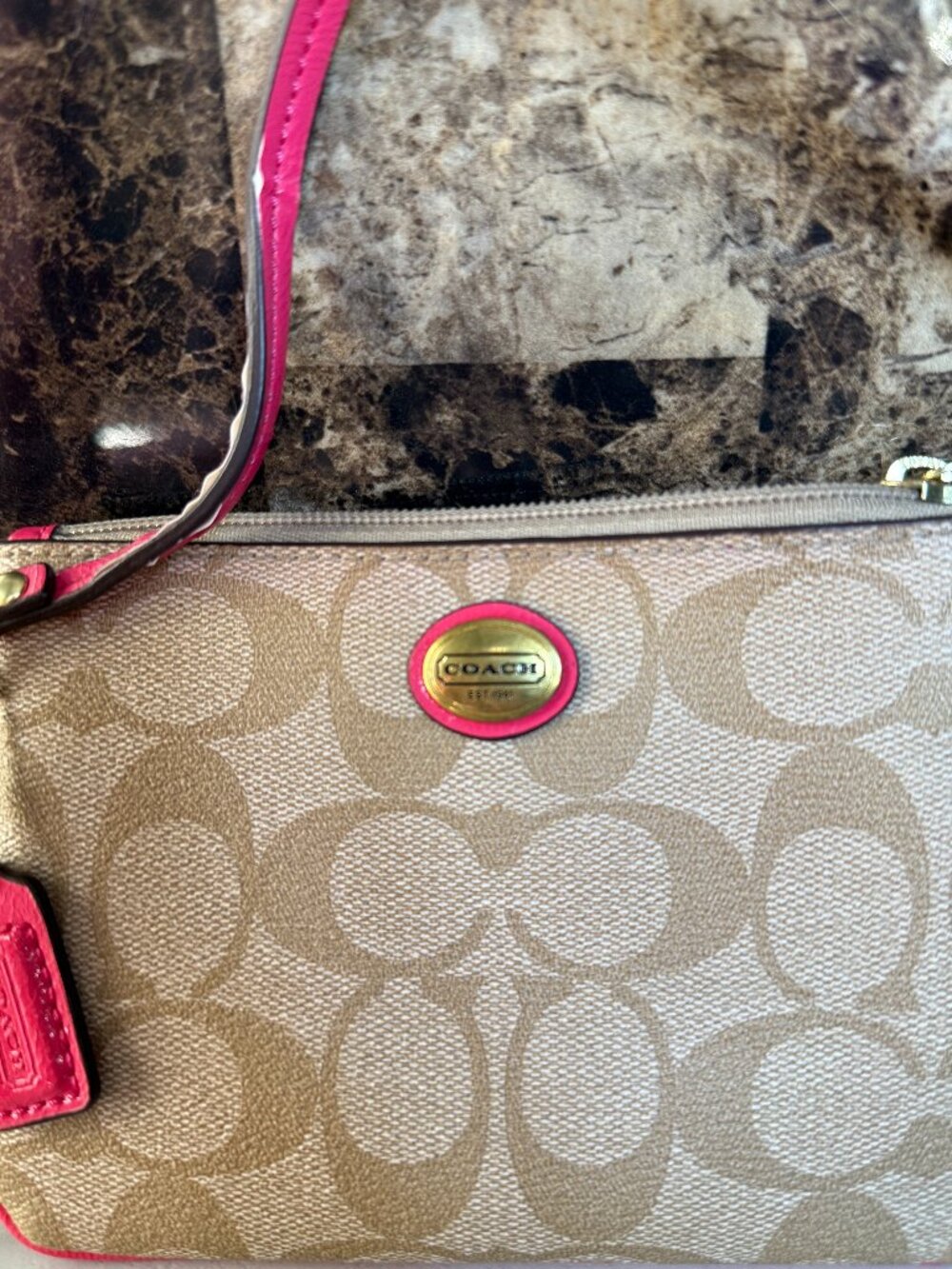 Vintage Coach Legacy (2000s) Signature Mini Wristlet - Like New - Picture 2 of 3